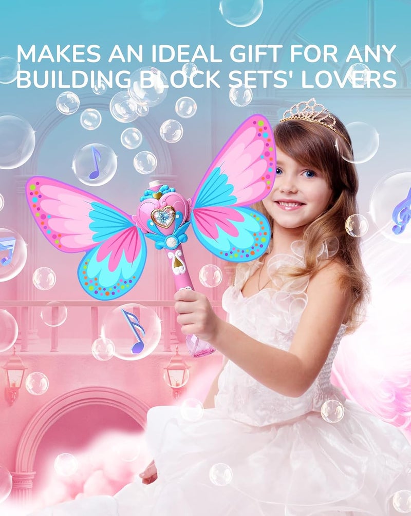 Bubble Maker Machine for Kids, Handheld Bubble Blower Toy with Light and Music for Parties, Weddings, Outdoor and Indoor, 500+ Bubbles Per Minute Bubble Maker with Bubble Solution - Image 2